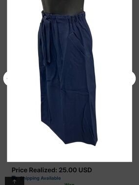 Courreges Linen/wall skirt with tie